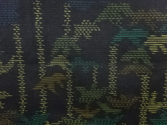 アンティーク　竹笹模様織り出し本場泥大島紬着物